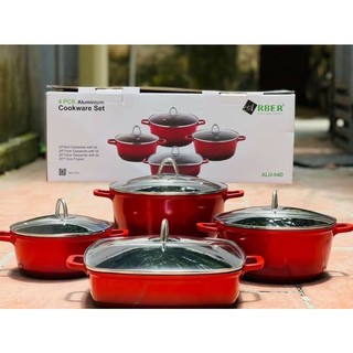 Bộ nồi nhôm đúc đáy từ 4 chiếc cao cấp arber alu04d