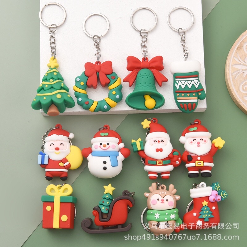 Móc khoá Noel cao su đặc