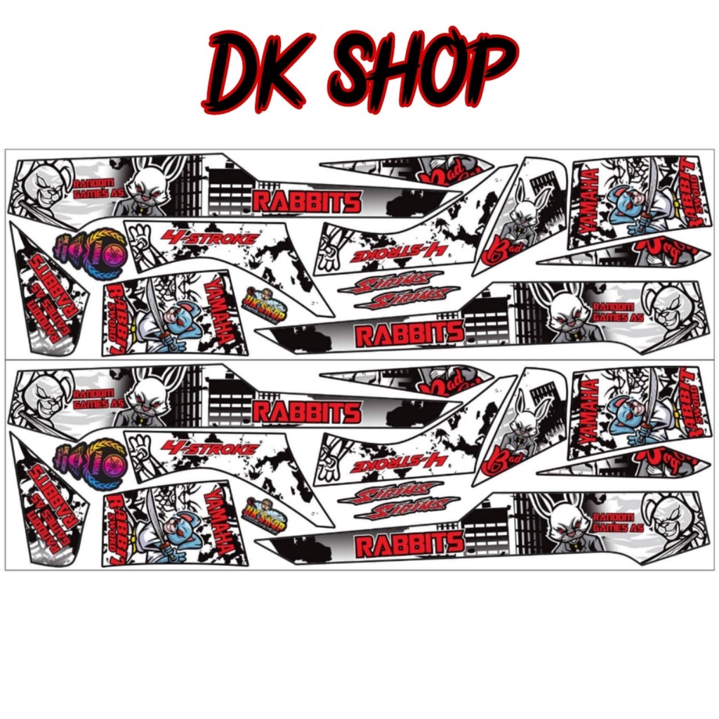 Tem thỏ rabbits dán xe sirius