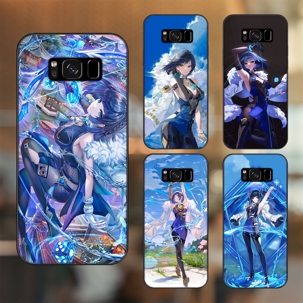 Ốp lưng Samsung S8, S8 Plus viền đen in hình Yelan Genshin Impact