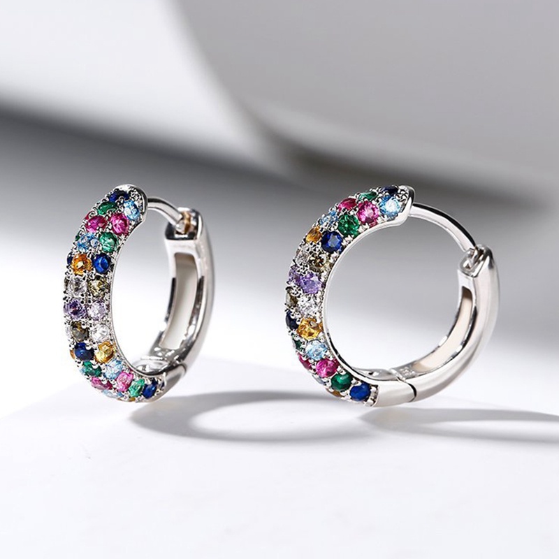 Ygt Bông Tai Mạ Bạc Đính Đá Zircon Sang Trọng Cho Nữ