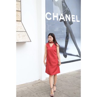 ELLAROSE Đầm đỏ thiết kế Clara thanh lịch