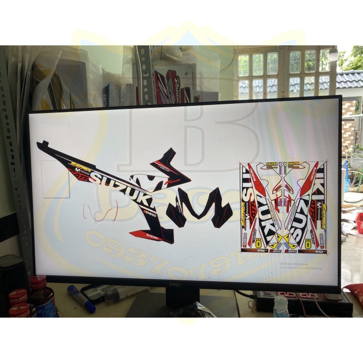 DECAL PVC 5 LỚP CHẤT LƯỢNG CAO Tem rời satria fi movistar đen