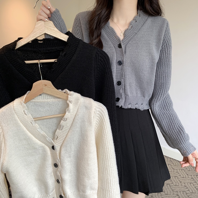 Áo Khoác cardigan Dệt Kim Cổ Chữ V Thiết Kế Mới Thời Trang Mùa Thu Đông Dành
