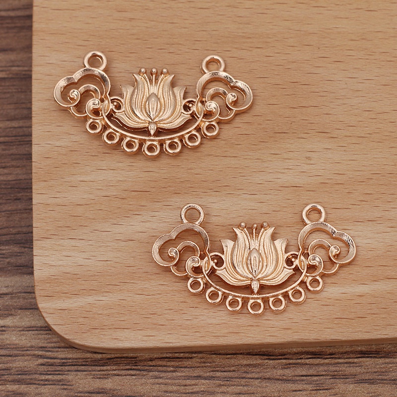 Phiến treo đúc họa tiết sen 22*43mm nguyên liệu làm trâm làm trang sức cổ trang cospaly cổ phụ có màu KC