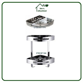 Kệ góc nhà tắm 1 tầng, 2 tầng INOX 304 – Giá đựng gia vị trong nhà bếp, đựng sữa tắm dầu gội (SP052-056)