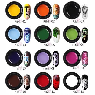 gel vẽ rimi, gel vẽ móng rimi, set gel vẽ rimi 12 màu