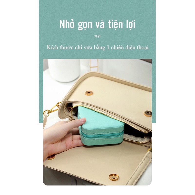 Hộp Đựng Đồ Trang Sức Nữ Chất Da PU Thiết Kế Sang Trọng Tiện Dụng