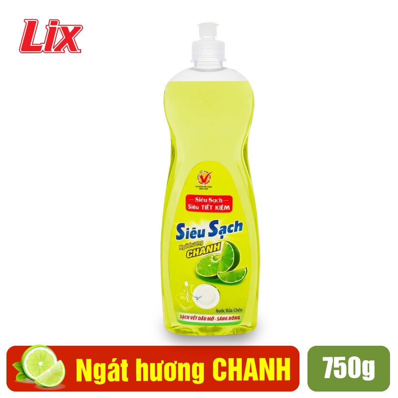 Nước rửa chén LIX siêu sạch hương chanh 750g NS751