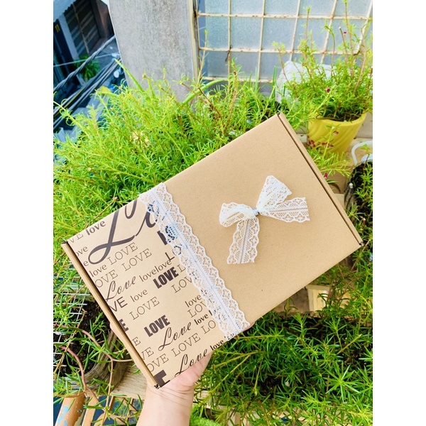 Hộp quà tặng có nắp Kraft handmade