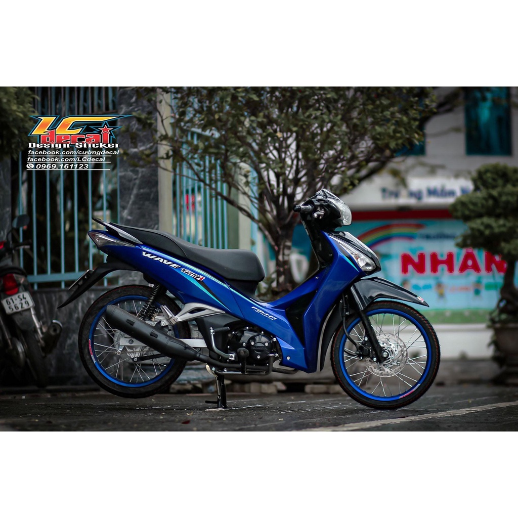 TEM RỜI mẫu chỉ xanh đen cho Wave 125i - tem cao cấp không bay màu