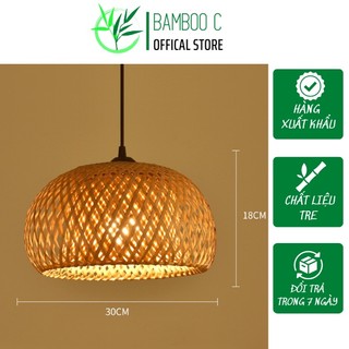  Đèn Nấm - Đèn thả trần tre tròn 2 lớp đèn lồng mây tre đan trang trí khách sạn nhà hàng quán cafe homestay 