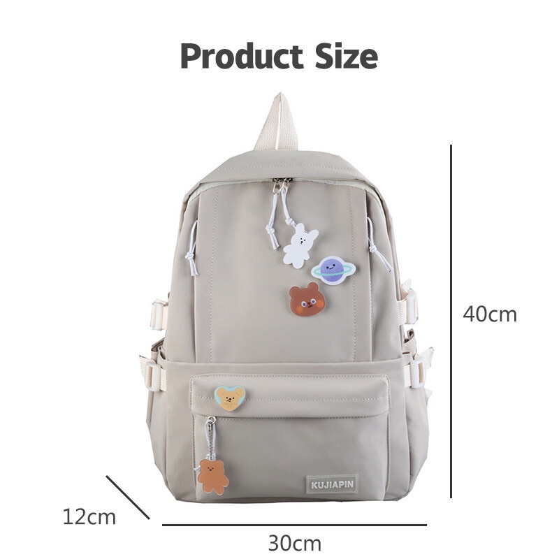 Mischa Ba Lô canvas Màu Trơn Chống Thấm Nước Sức Chứa Lớn Dễ Phối Đồ