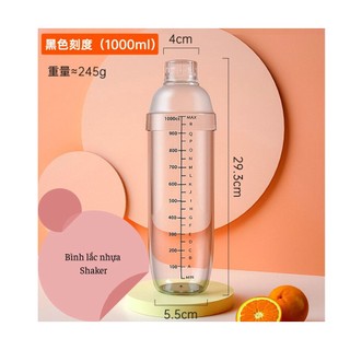 Combo dụng cụ pha chế 6 món - Bình lắc nhựa 1000ml
