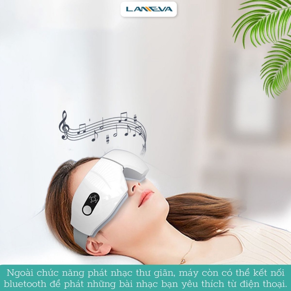 Máy Massage Mắt Chườm Nóng Xoa Bóp Nén Khí Cao Cấp LANEVA EM006, Giảm Nhức Mỏi Mắt, Làm Mờ Quầng Thâm, Giúp Thư Giãn.