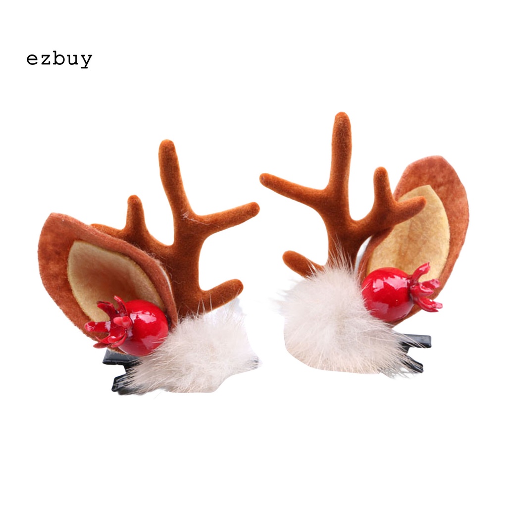 1 / 1 Cặp Băng Đô Cài Tóc Hình Tuần Lộc Giáng Sinh Co Giãn Tốt Không Đau Có Thể Tái Sử Dụng