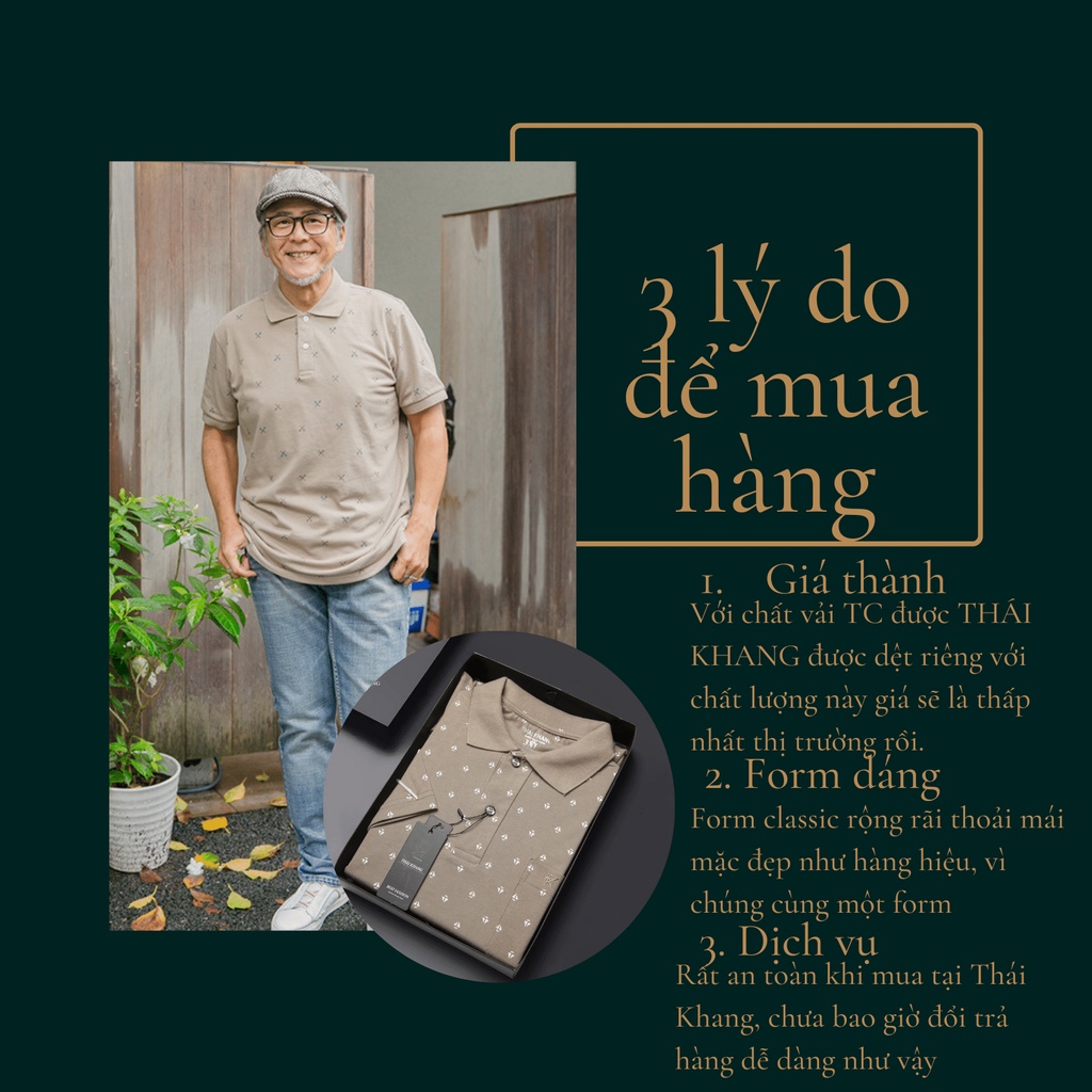 Áo thun nam trung niên họa tiết vải cotton TC 2 chiều mềm form rộng có túi mặc thỏa mái ATHUN35