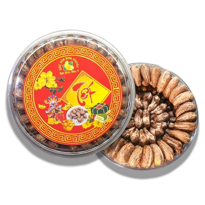 Hạt điều rang muối Bình Phước 2 hộp 1kg loại 1 nguyên hạt hàng A Cồ xếp hoa Món quà tết ý nghĩa