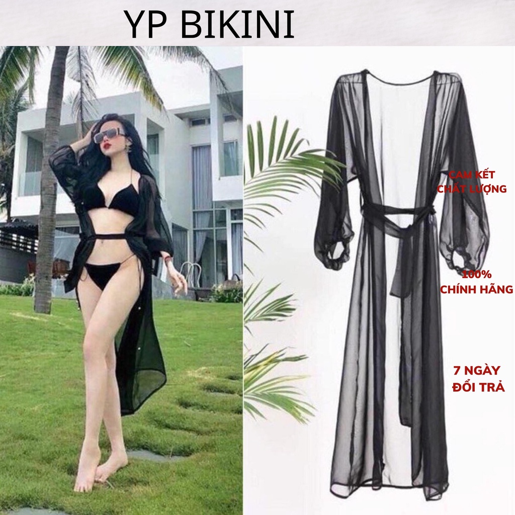 BIKINI _ ÁO khoác choàng voan đi biển dáng dài tay dài bồng siêu đẹp | BigBuy360 - bigbuy360.vn