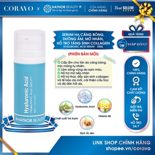 Serum HA Mới Căng bóng, cấp ẩm sâu gấp 5 lần, hỗ trợ sáng da, mờ thâm -  Hyaluronic Acid Serum - 30ml - Hathor Beauty