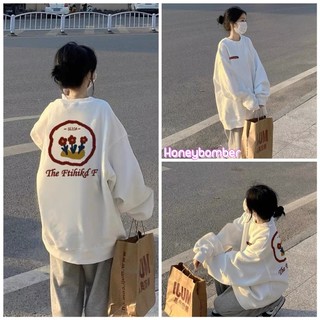 Áo Nỉ Trắng Sweater 3HOA 🌸Áo sweater Nữ Nỉ Ngoại Form Rộng Ulzzang🌸
