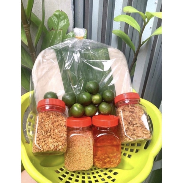 Combo 500gr bánh tráng phơi sương dẻo muối sa tế tỏi hành phi