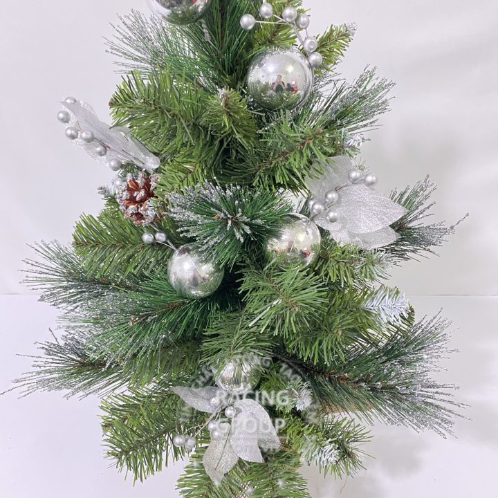 Cây Thông Noel Mini 60cm 3 loại lá tông bạc để bàn làm việc,kệ tivi.... Trang Trí Noel Giáng Sinh Hàng Việt Nam cao cấp