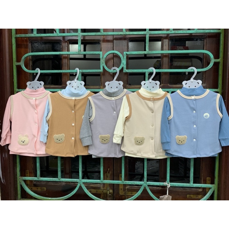 Áo giữ nhiệt cổ 3 phân aminaza tăm tre mỏng 6M-3Y cho bé trai bé gái