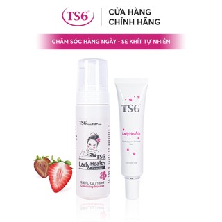 Dung dịch vệ sinh cao cấp TS6 180ml + Serum se khít cô bé TS6, se khít cô bé, nước rửa phụ khoa