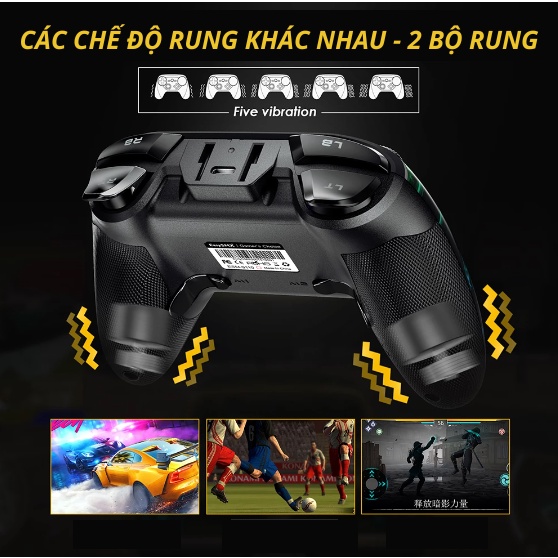 🎁TẶNG DÂY SẠC🎁Tay cầm chơi game EASY SMX 9110 - LED Bluetooth,Wireless chơi game FO4|PES2022|Genshin Impact|