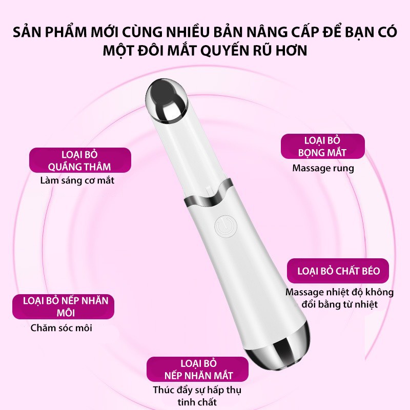 Máy Massage Mắt Sóng Siêu Âm Với Nhiệt Và Chế Độ Rung Giúp Giảm Quầng Thâm Bọng Mắt Mỏi Mắt BH