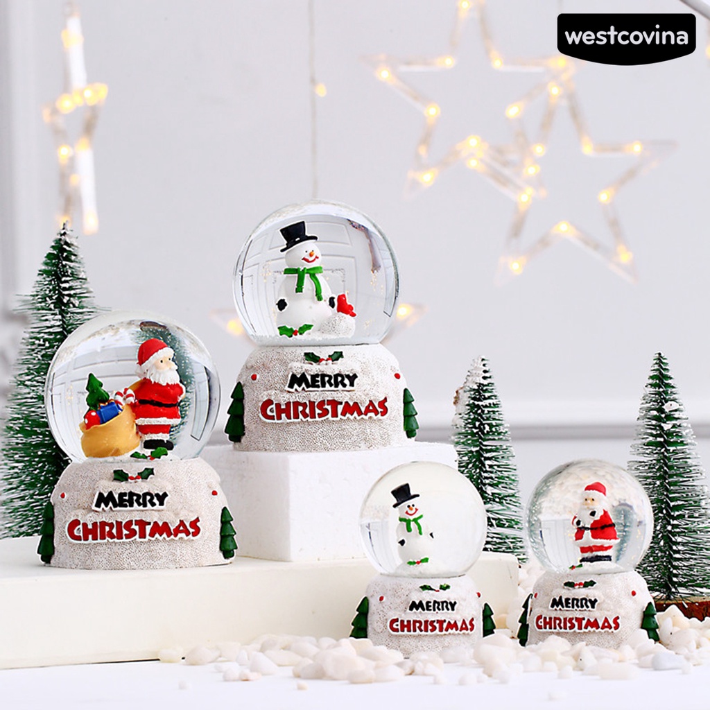 [Hot]☃Cầu Tuyết Trang Trí Giáng Sinh Có Đèn Nhiều Màu