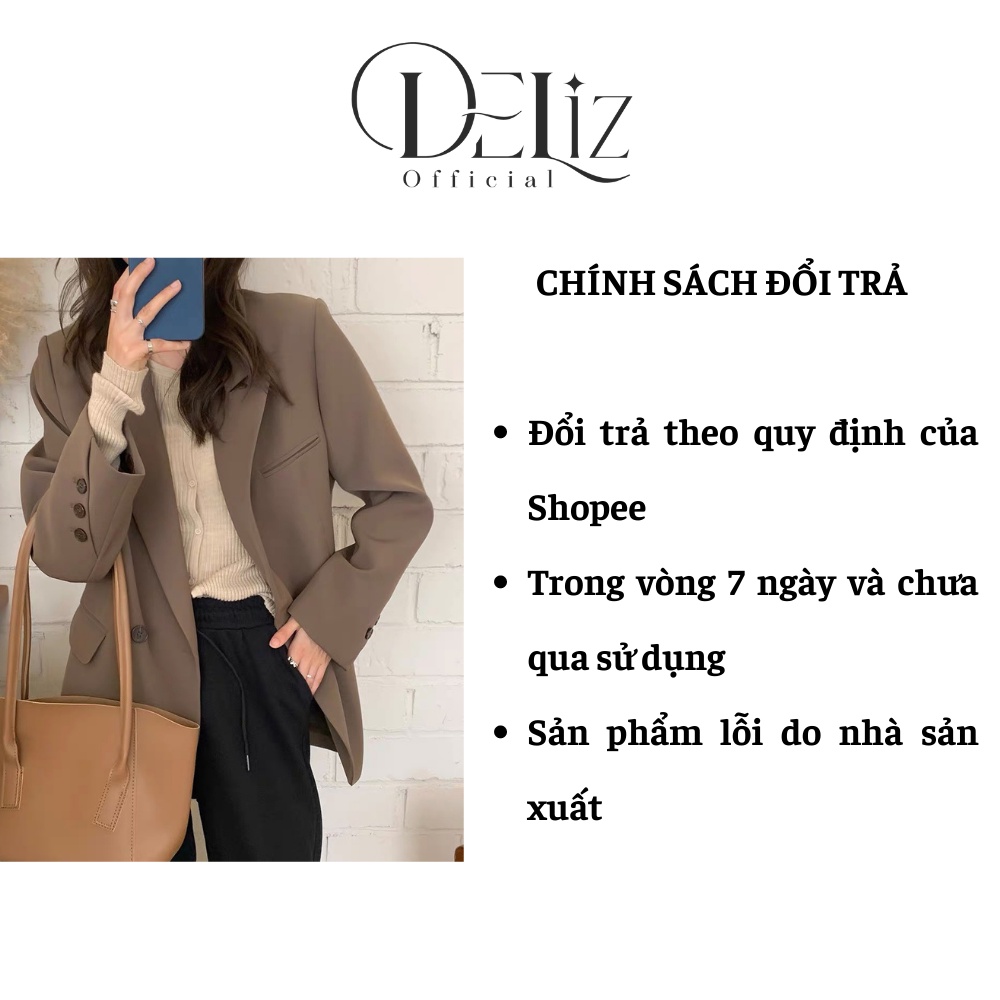 Áo khoác blazer công sở DELIZ, áo vest nữ 2 lớp Hàn Quốc