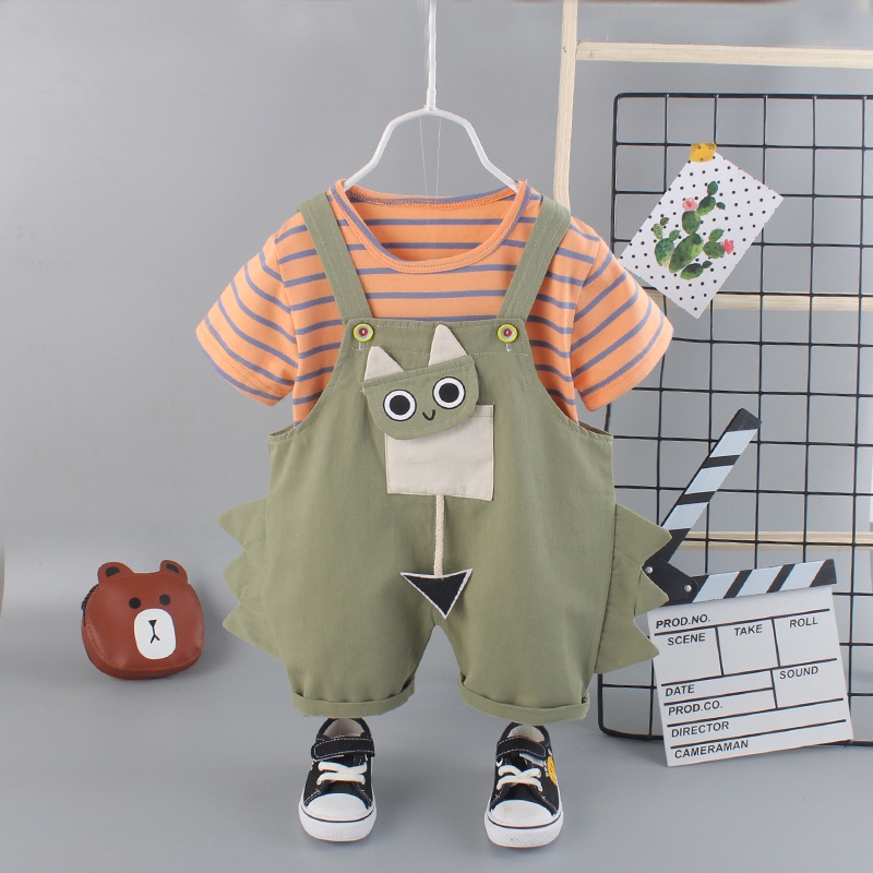 Set Đồ 2 Món Gồm Áo Thun Tay Ngắn In Họa Tiết Hoạt Hình + Quần Dài Đơn Giản Cho Bé Gái Sơ Sinh