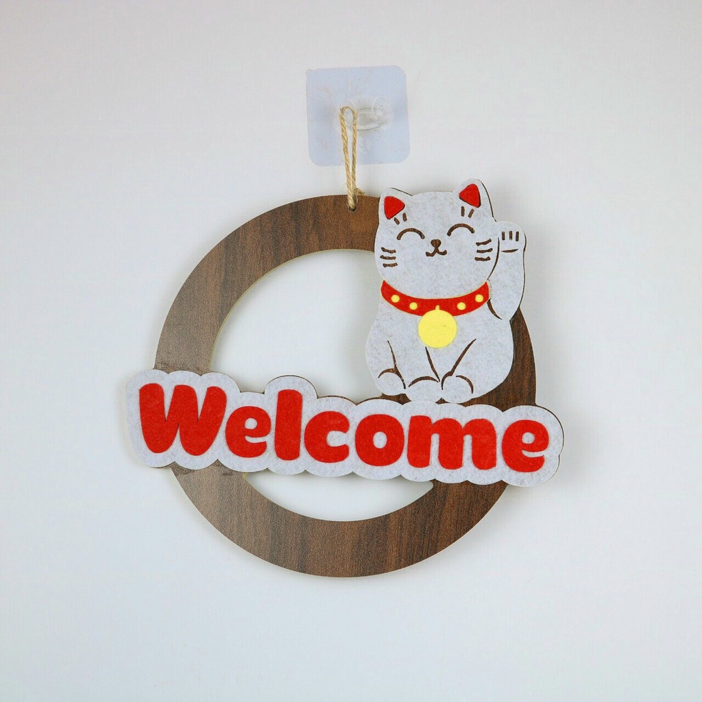 Bảng Gỗ Decor WELCOME MÈO Treo Tường, Cửa,Trang Trí Gia Đình,Cửa Hàng,Văn Phòng MỘC DECOR CH02