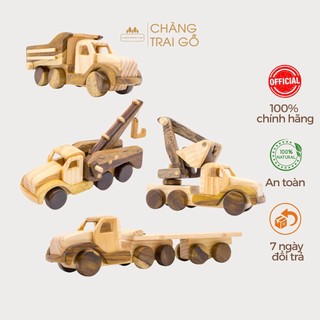Đồ Chơi Ô Tô Cho Bé, Bộ 4 Xe Đồ Chơi, Xe Công Trình, Xe Cẩu, Xe Xúc Xây Dựng, An Toàn Cho Bé - Chàng Trai Gỗ