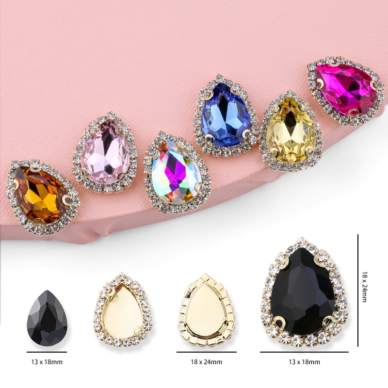 Đá Giả Kim Cương 4 Lỗ Dùng May Vá Quần Áo Diy