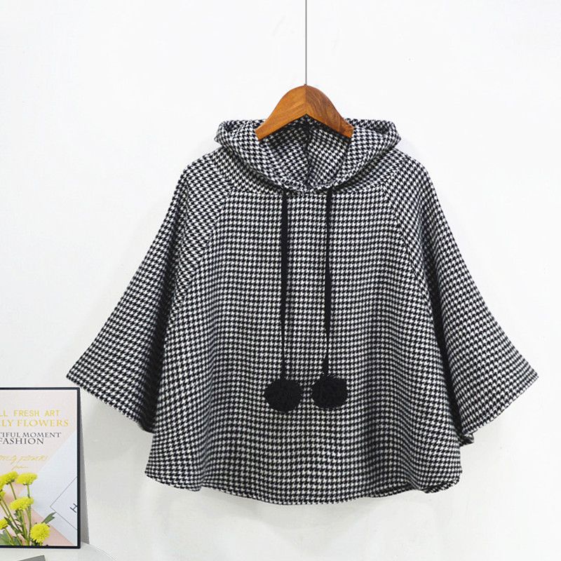 Áo Khoác Hoodie Chui Đầu Dáng Rộng In Họa Tiết Houndstooth Kiểu Hàn Quốc Thời Trang Cho Nữ | BigBuy360 - bigbuy360.vn