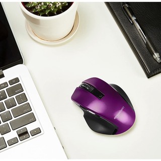 Chuột không dây Amazon Basics Compact Ergonomic Wireless PC Mouse with Fast Scrolling – Purple (Màu đen tím)