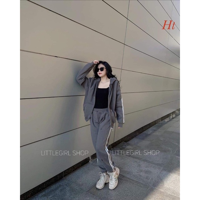 Bộ nỉ khoá 2 sọc dọc thân H2B877