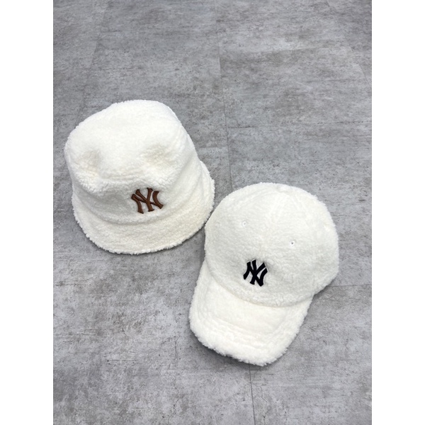 Mũ MLB LÔNG BUKET Trắng unisex N/Y Fleece cap, Nón thời trang cá tính, Mũ thời trang