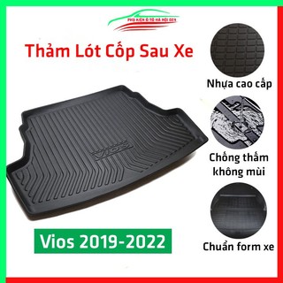 Thảm nhựa lót cốp sau xe ô tô Toyota Vios 2019-2022, tấm lót sàn cốp bằng nhựa dẻo cao cấp, không mùi,