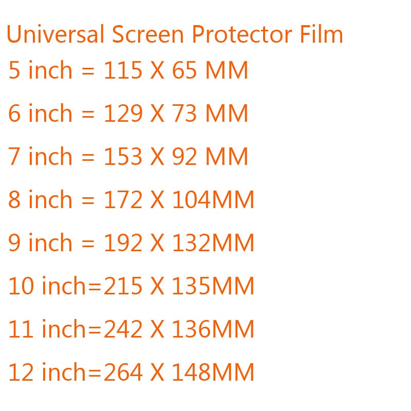 Bộ 5 Miếng Dán Bảo Vệ Màn Hình LCD HD Cho Điện Thoại 5 / 6 / 7 / 8 / 9 / 10 / 11 / 12 Inch GPS MP4