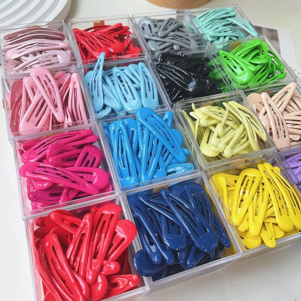 Kẹp tóc màu trơn hình giọt nước cho bé size 32mm, 3,2cm