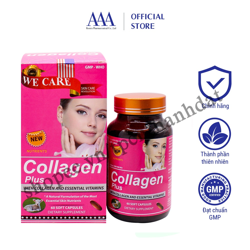 Viên uống Collagen Plus bổ sung collagen, vitamin C, E hỗ trợ làm trắng da, mờ nám - 60 viên