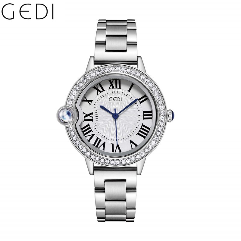 Đồng hồ đeo tay Gedi 51109 bằng thép thời trang cho nữ