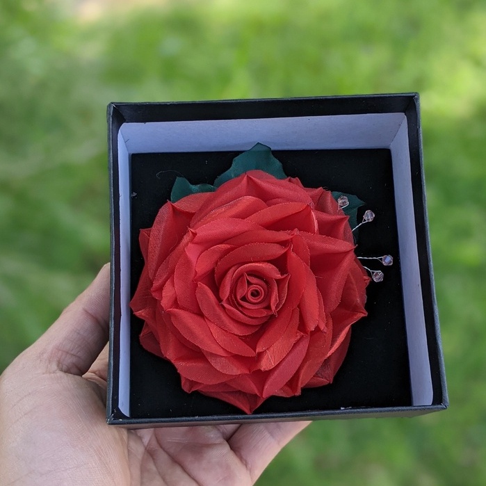Hoa cài áo váy handmade vải voan cao cấp cho nàng