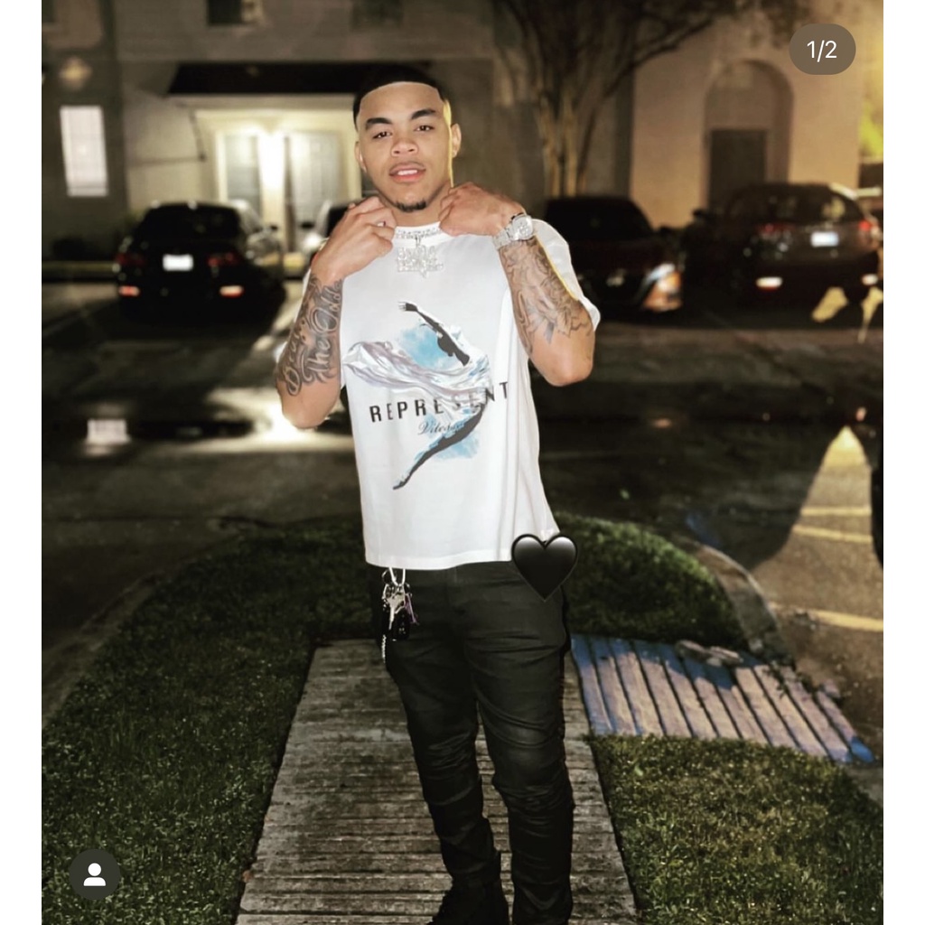 REP Abstract Dancer Slogan Print Short Sleeve RESENT T-shirt Retro High Street Couple Loose Cotton Half Sleeve