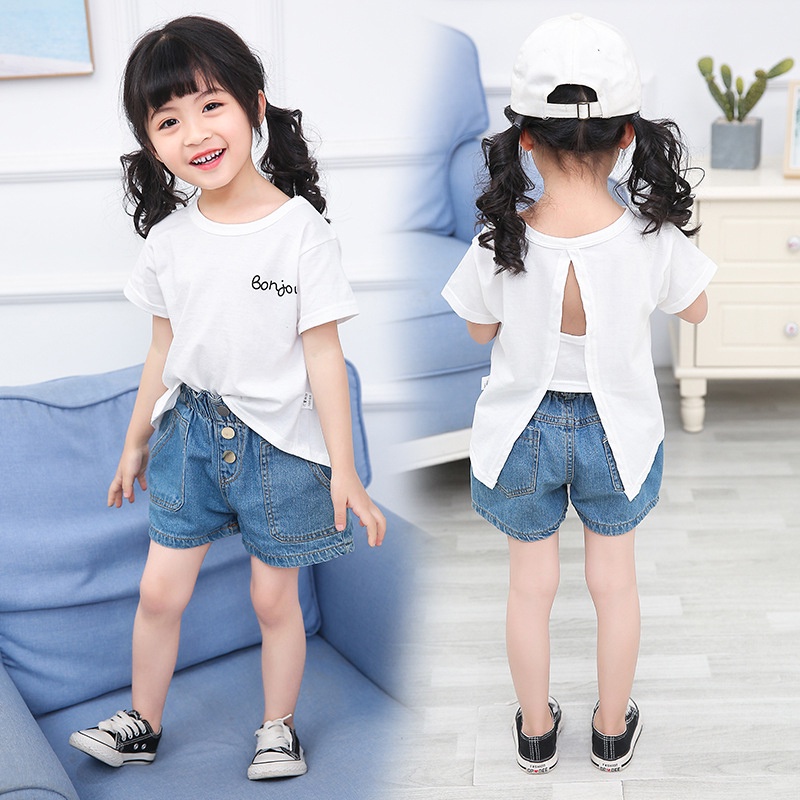 Áo Thun Mùa Hè Phong Cách Mới Cho Bé Gái Aku