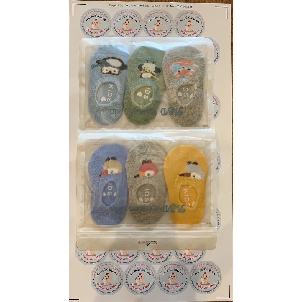 Set 3 đôi tất chống trơn trượt NBD Moubudou Kid cho bé từ